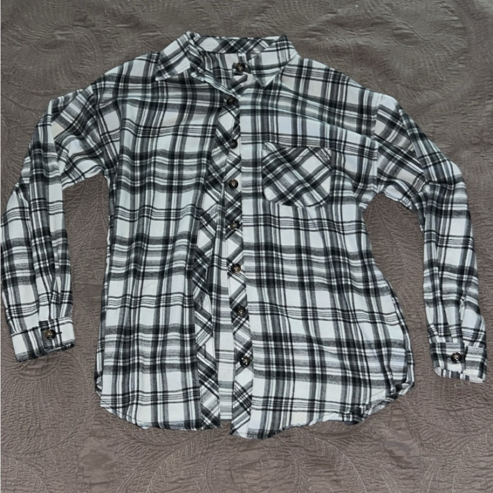 white and black flannel